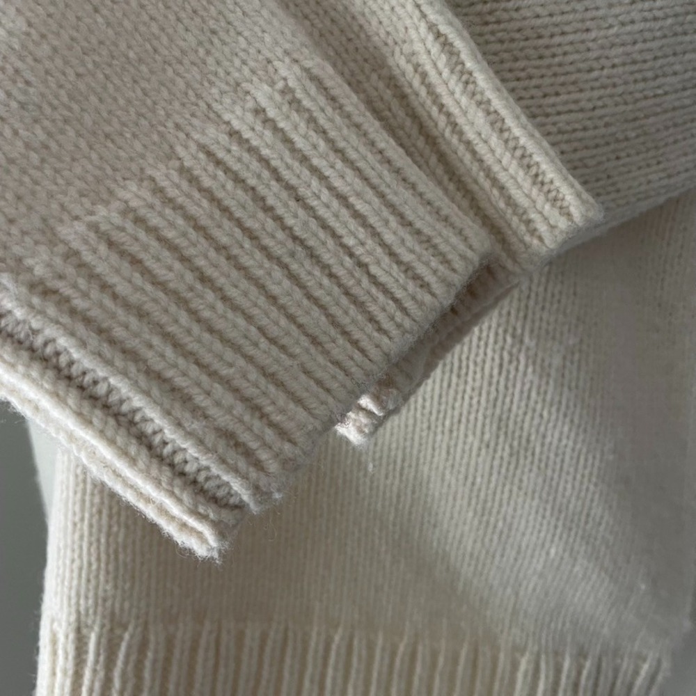 L.L. Bean 100% Lambswool Fair Isle Sweater XS Nordic Yoke Cream Brown - Picture 6 of 6